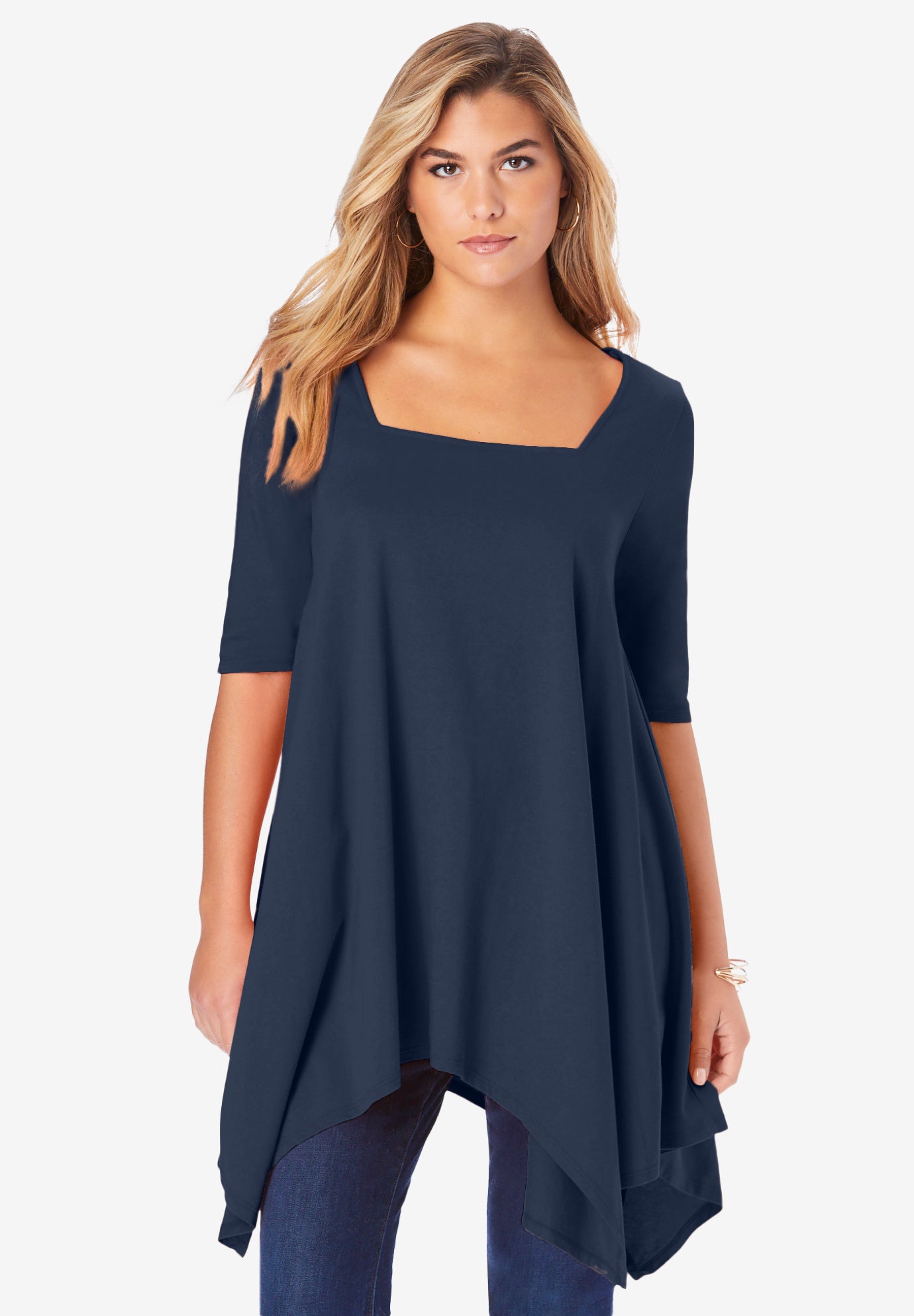 Ultimate Square Neck Handkerchief Hem Tunic image number 0