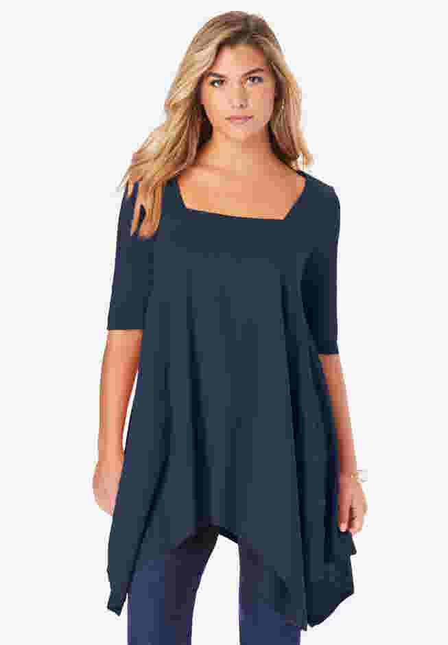 Ultimate Square Neck Handkerchief Hem Tunic image number 0