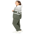 Striped Full Zip Jacket Set image number null