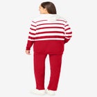 Striped Full Zip Jacket Set image number null