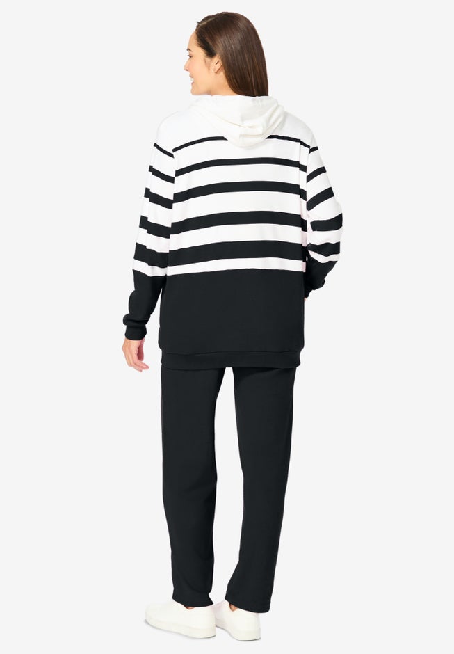 Striped Full Zip Jacket Set image number 1