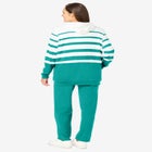 Striped Full Zip Jacket Set image number null