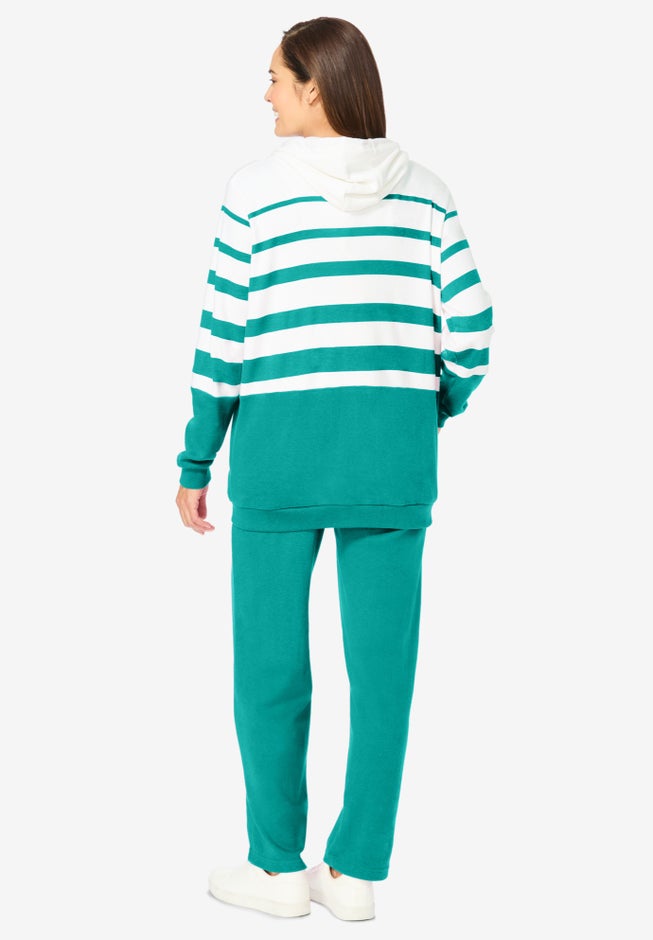 Striped Full Zip Jacket Set image number 1