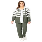 Striped Full Zip Jacket Set image number null