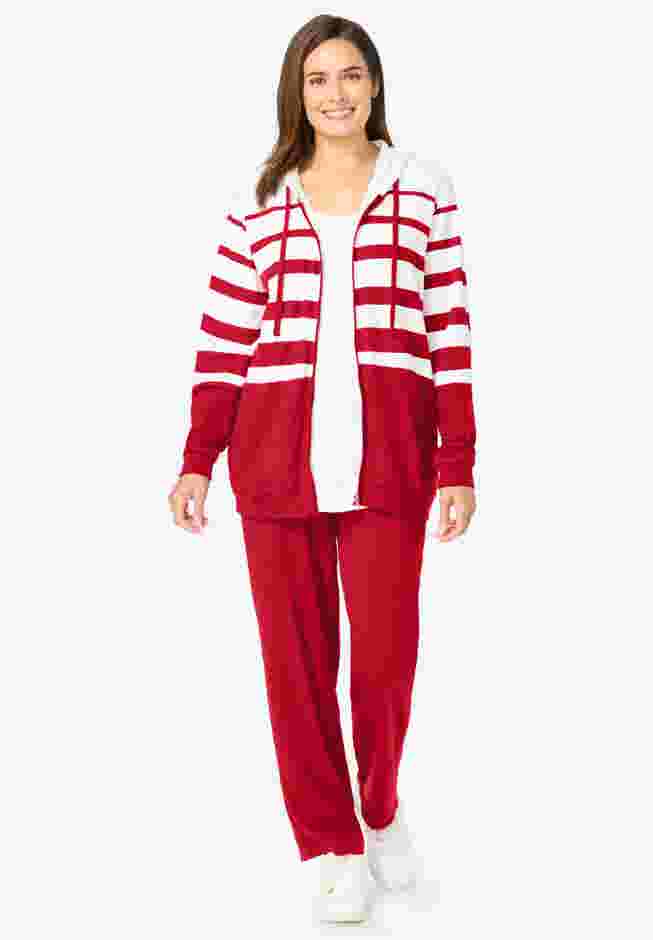 Striped Full Zip Jacket Set image number 0