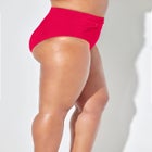 Side Knot Drape Overlay High Waist Swim Brief image number null