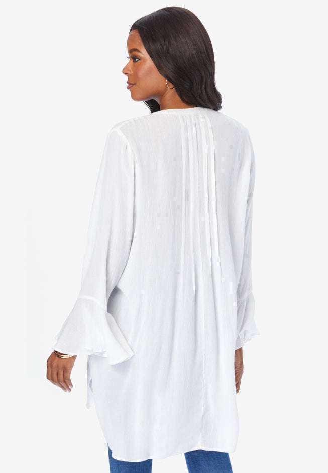 Hand Crinkled Ruffle Pintuck Tunic image number 1