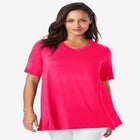 Stretch Knit V-Neck Swing Tunic image number null