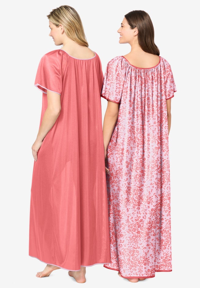 2-Pack Long Silky Gown image number 1