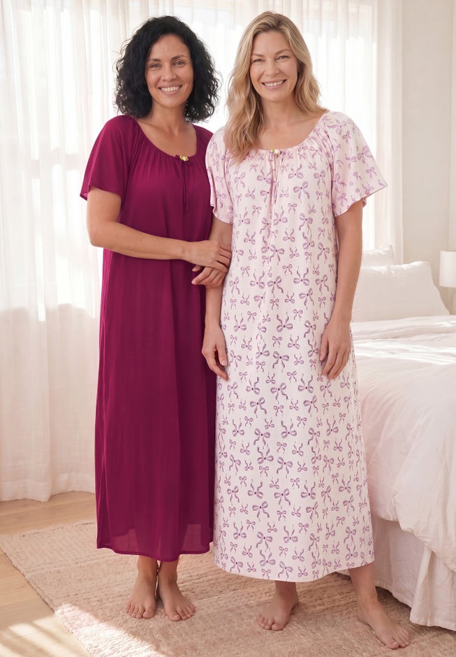 2-Pack Long Silky Gown image number 7