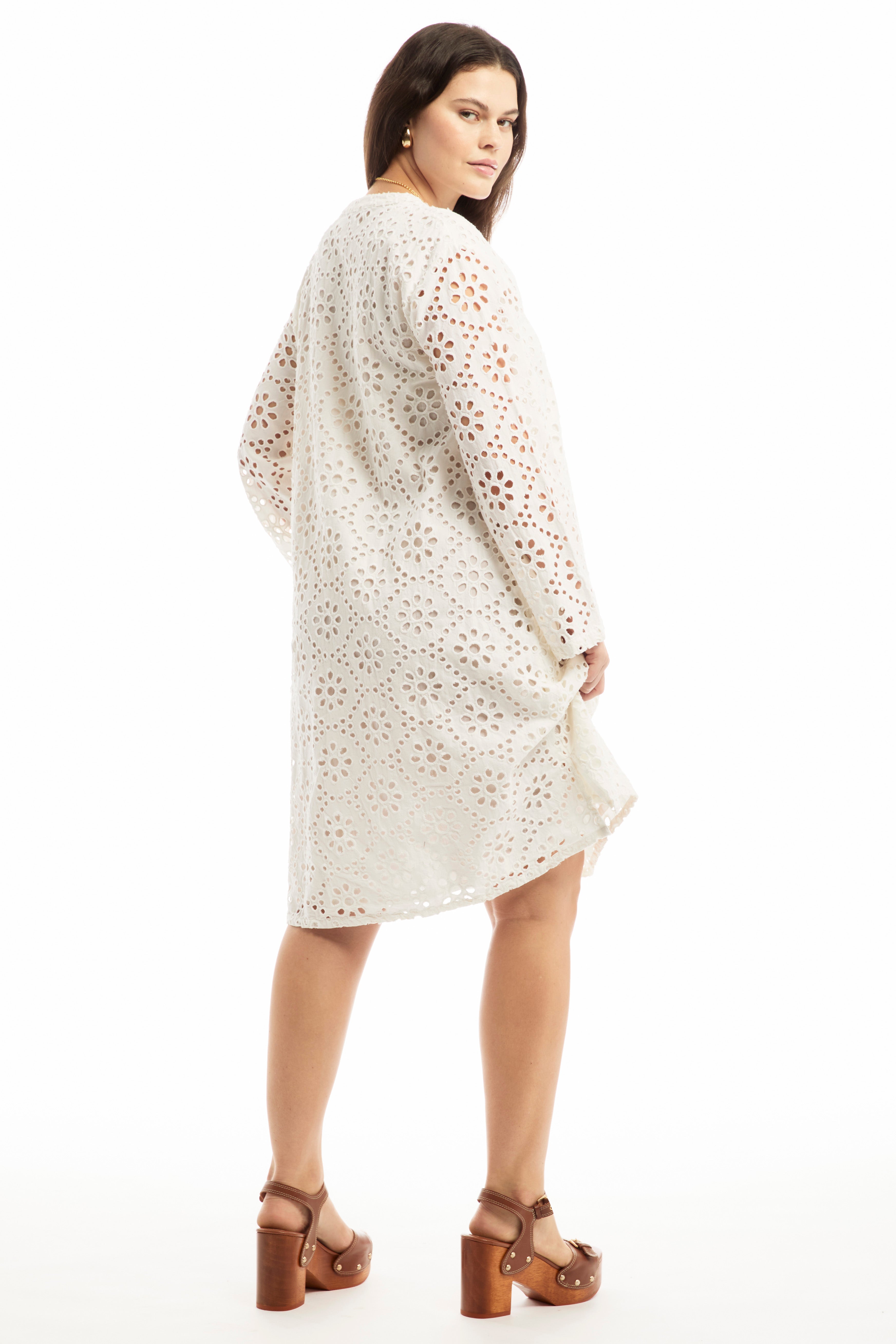 Eyelet Midi Shirtdress image number 1