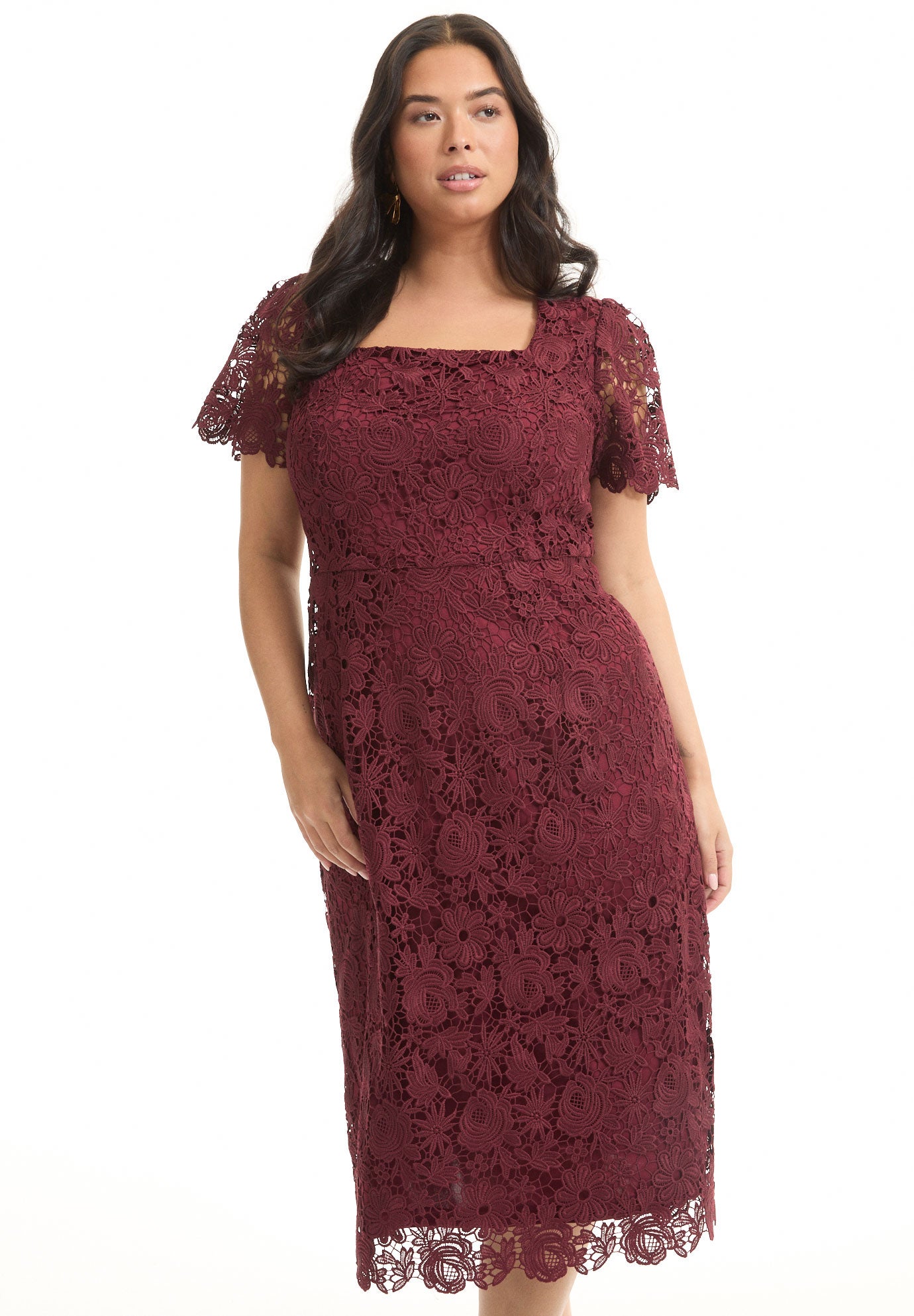 Square-Neck Lace Dress image number 2