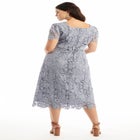 Square-Neck Lace Midi Dress image number 1