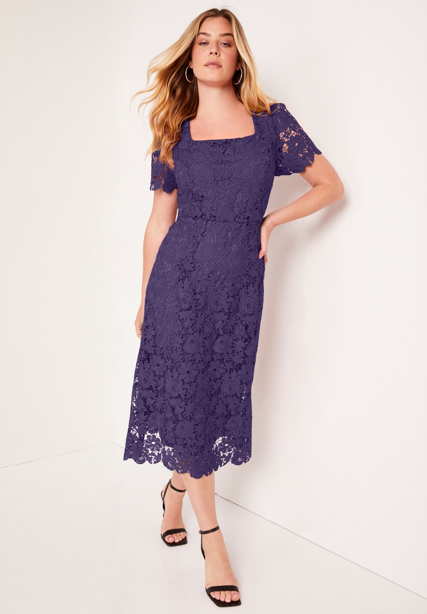 Square-Neck Lace Dress image number 0