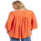 Acid Wash Peasant Blouse image number null