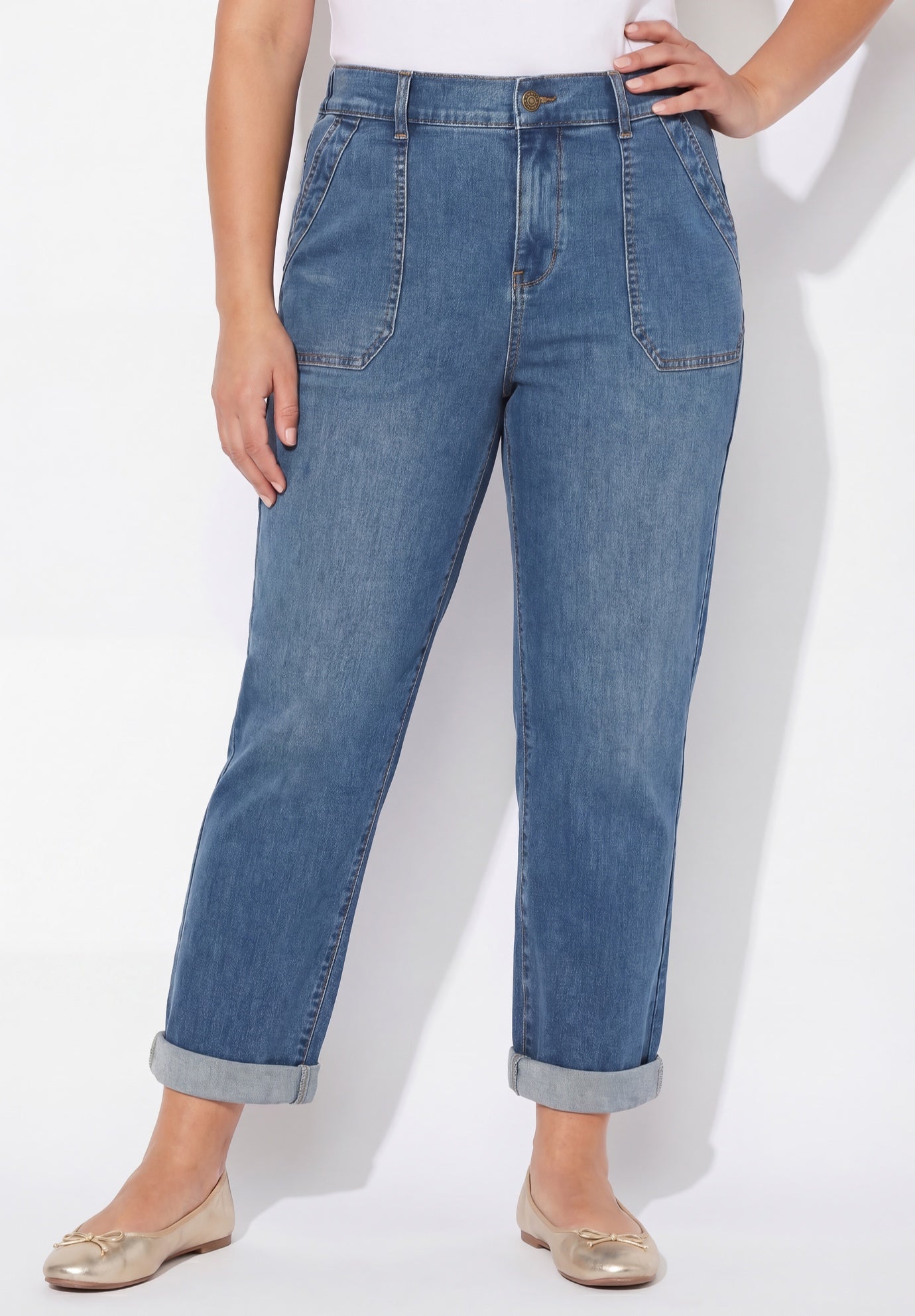 Right Fit&reg; Curvy Roll Cuff Jean image number 0
