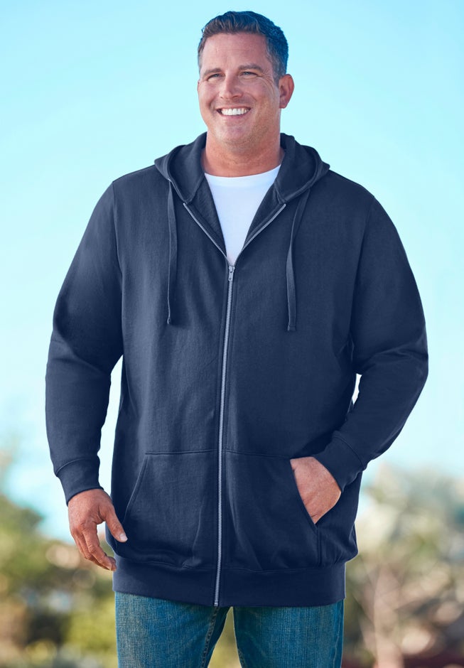 Longer-length Fleece Full Zip Hoodie image number 1