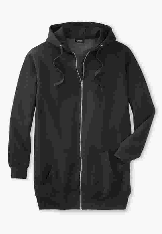 Longer-length Fleece Full Zip Hoodie image number 0