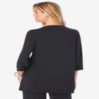 Lace V Neck Ultrasmooth® Fabric Top image number null