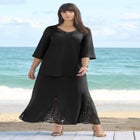 Lace V Neck Ultrasmooth® Fabric Top image number null