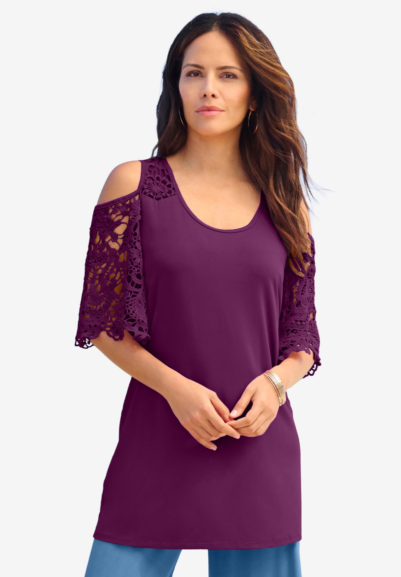 Cold Shoulder Ultrasmooth&reg; Fabric Tunic image number 0