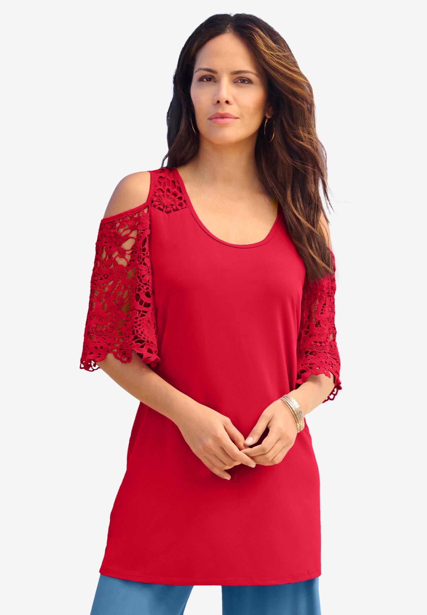 Cold Shoulder Ultrasmooth&reg; Fabric Tunic image number 0