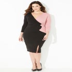 Curvy Collection Colorblock Wrap Top image number null