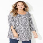 Ruched Neck Tie-Sleeve Top image number null