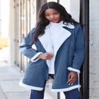 Sherpa-Lined Denim Jacket image number null