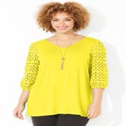 Liz&Me® Eyelet Peasant Top image number null