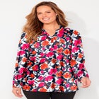 Liz&Me® Henley Peasant Georgette Blouse image number null