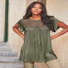 Lace Yoke Pleated Tunic image number null