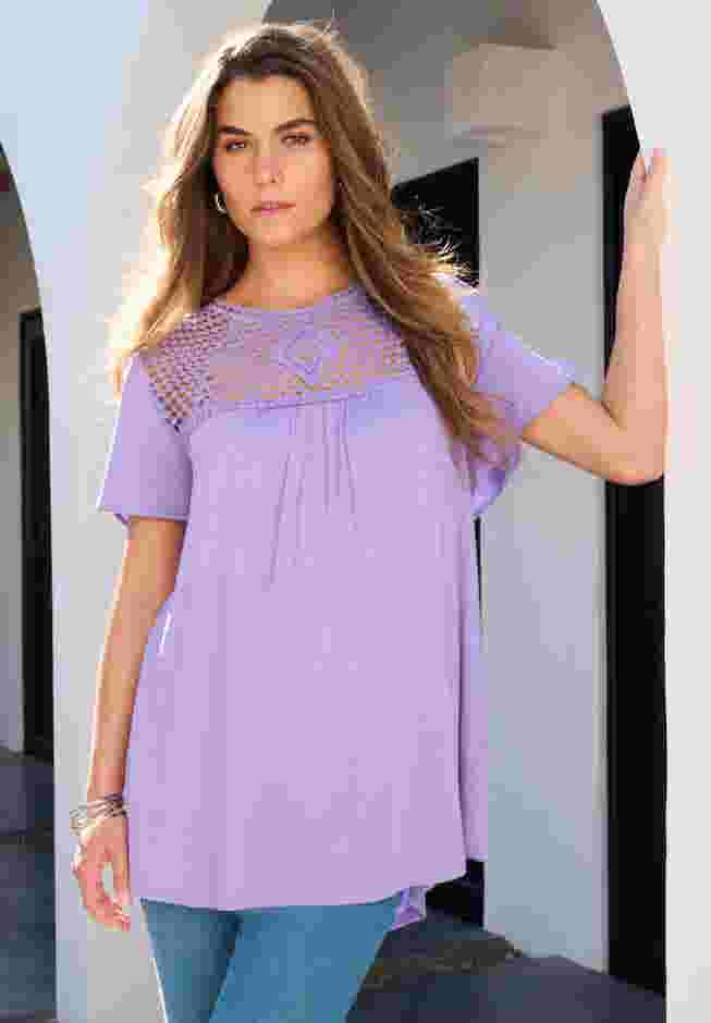 Lace Yoke Pleated Tunic image number 0