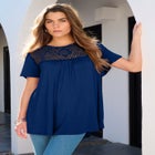 Lace Yoke Pleated Tunic image number null