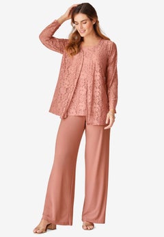 3-piece Lace Jacket/Tank/Pant Set