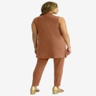 2-Piece Stretch Knit Mockneck Mega Tunic Set image number null