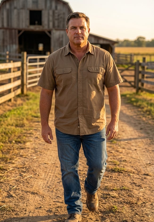Short Sleeve Denim and Twill Shirt image number 4