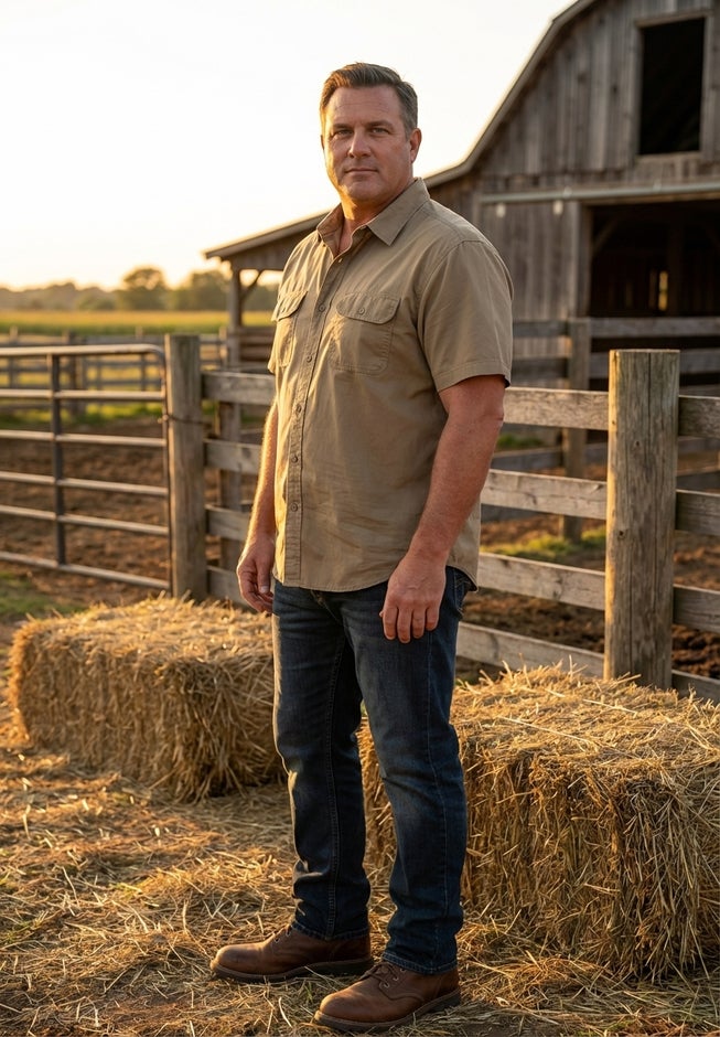 Short Sleeve Denim and Twill Shirt image number 5