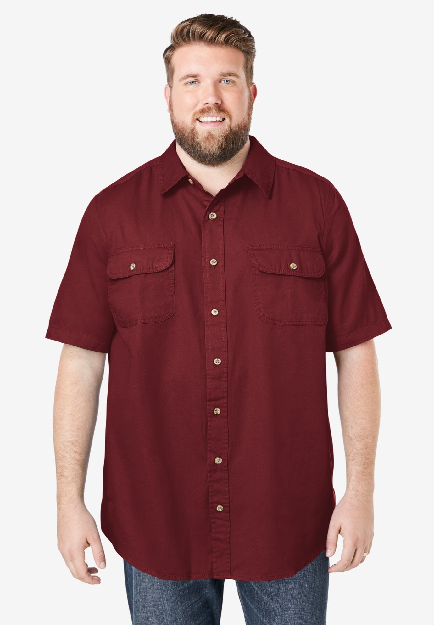 Short Sleeve Denim and Twill Shirt image number 3