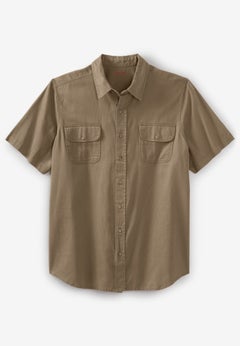 Short Sleeve Denim and Twill Shirt