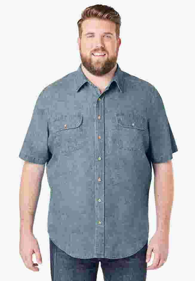 Short Sleeve Denim and Twill Shirt image number 0