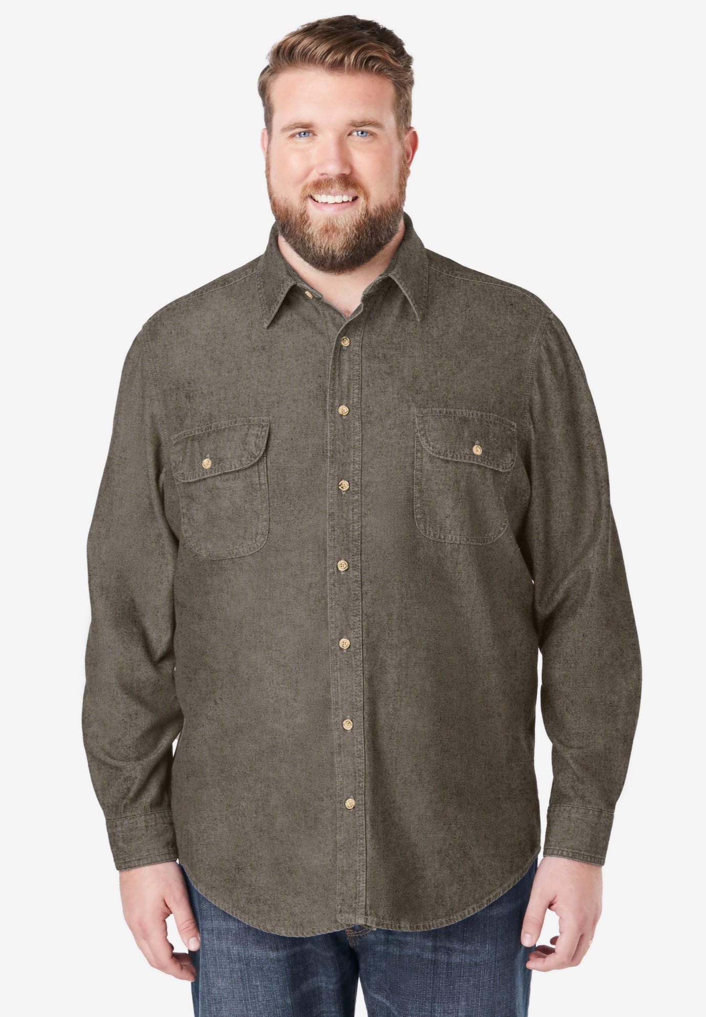 Long Sleeve Denim and Twill Shirt image number 0