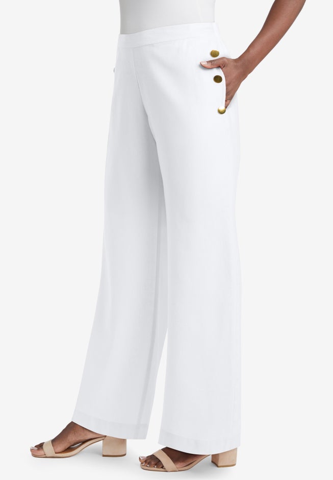 Linen Wide Leg Sailor Pant image number 2