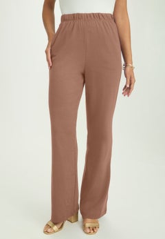 Soft Ease Cotton Knit Wide Leg Pant