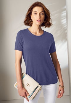 Fine Gauge Crewneck Knit Shell