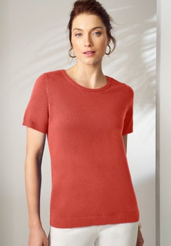 Fine Gauge Crewneck Knit Shell