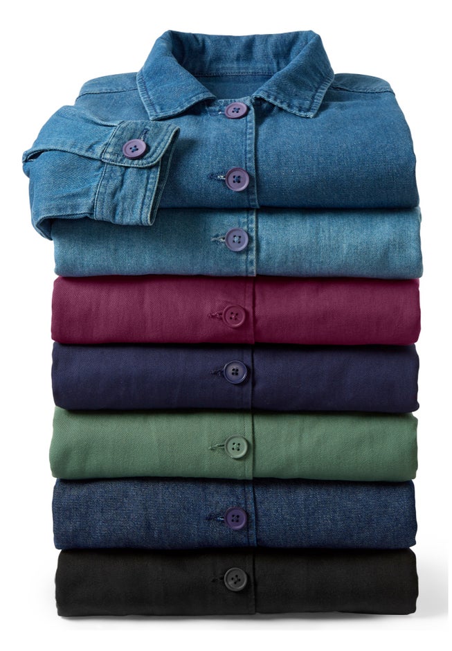 Pleat-Back Denim Jacket image number 3