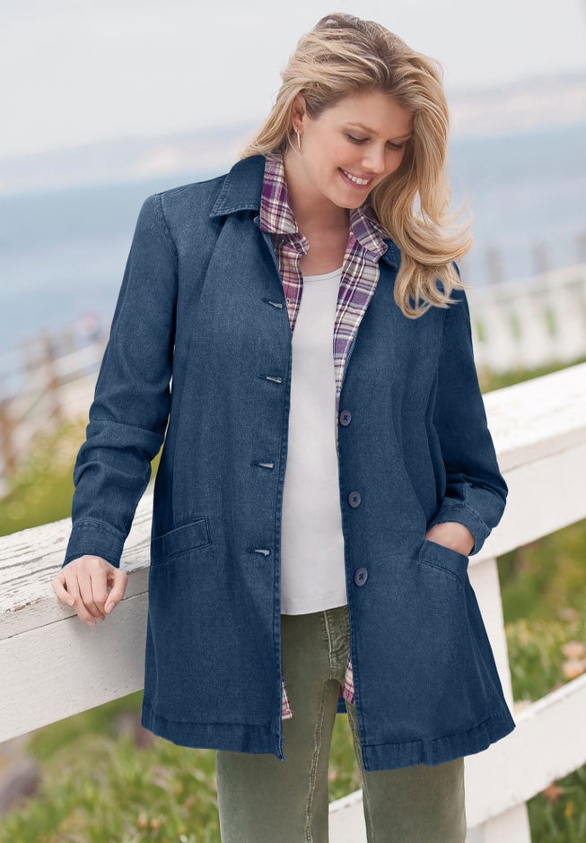 Pleat-Back Denim Jacket image number 4