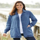 Pleat-Back Denim Jacket image number null