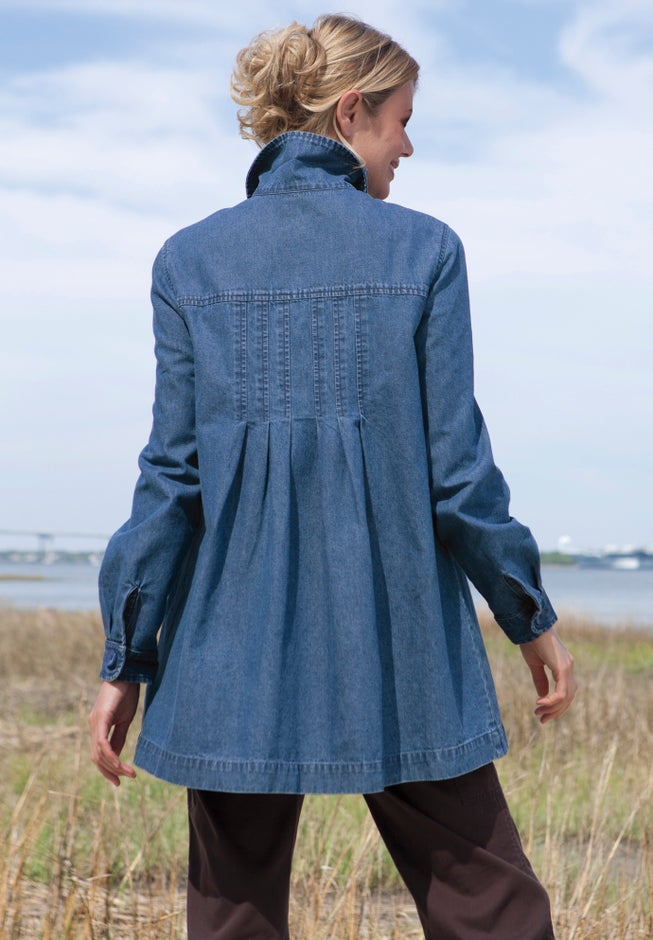 Pleat-Back Denim Jacket image number 6